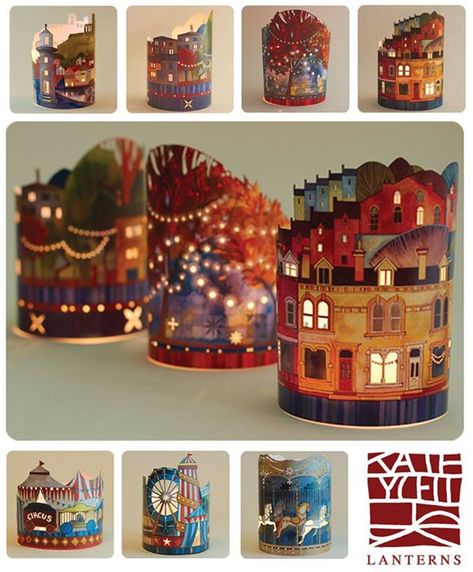 Amazing Lanterns by Kate Lycett - LittleStuff Tea Light Lanterns, Paper Cut Art, Paper Sculpture, Paper Lanterns, Paper Projects, Vintage Tea, Art Education, In The Middle, Art Lessons