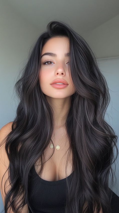 🌟💅 Pristine Dark Brown Burgundy Hair Dark Fall Hair Colors For Brunettes Long Aesthetic | Must-... Dark Layered Hair Long, Nice Hair Aesthetic, Chocolate Black Hair, Reverse Balayage Brunette Dark Brown, Long Hair Dark Brown, Dark Brown Burgundy Hair, Brown Burgundy Hair, Cool Brunette Hair Color, Burgundy Hair Dark