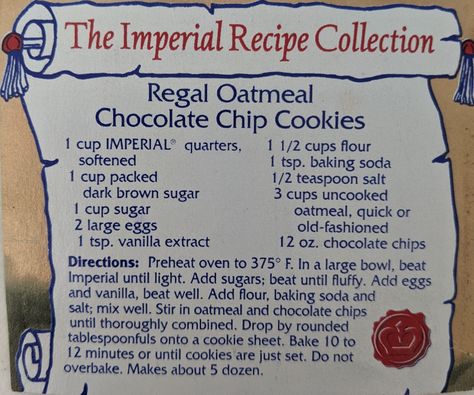 Imperial Margarine Recipes, Desserts With Margarine, Imperial Margarine Cookies, Grandma Baking, Gourmet Chocolate Chip Cookies, Brownie Bars, School Recipes, 2024 Recipes, Holiday Sweets