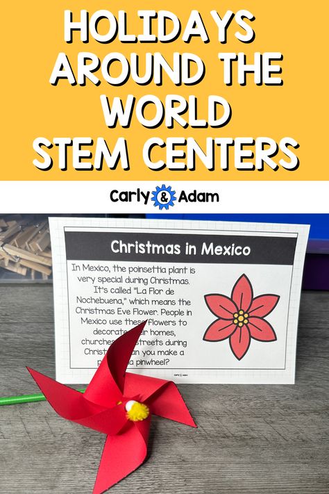 Holidays Around the World STEM Centers Mexican Christmas Preschool Activities, Christmas Celebrations Around The World, December Holidays Around The World Preschool, Christmas Around The World Stem Activities, Holidays Around The World Preschool Free, Christmas Crafts From Around The World, Mexico Christmas Traditions, Mexico Christmas Crafts For Kids, Celebrations Around The World Preschool