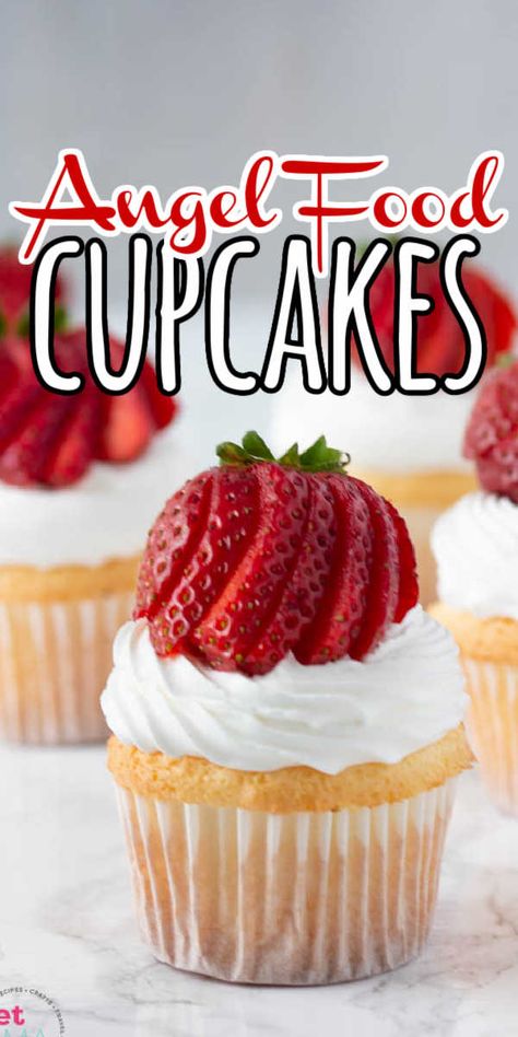 Angel Food Cake Cupcakes, Easter Cupcakes Easy, Angel Food Cupcakes, Fluffy Cupcakes, Food Cupcakes, Cupcakes Recipe, Cake Cupcakes, Angel Food Cake, Food Cake