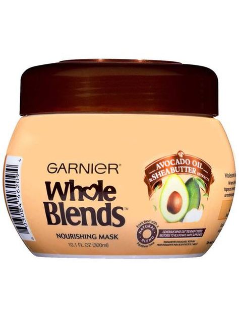 Avocado Oil & Shea Butter Nourishing Mask - Dry Hair Care - Garnier Drugstore Hair Mask, Avocado Oil Skin, Garnier Whole Blends, Avocado Beauty, Avocado Skincare, Mask For Damaged Hair, Moisturizing Hair Mask, Whole Blends, Avocado Benefits