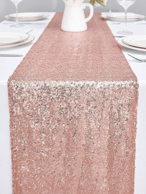 Rose Gold Table Decor, Rose Gold Sequin Tablecloth, Rose Gold Centerpiece, Gold Table Decorations, Gold Sequin Tablecloth, Gold Birthday Party Decorations, Rose Gold Table, White Party Decorations, Rose Gold Party Decor