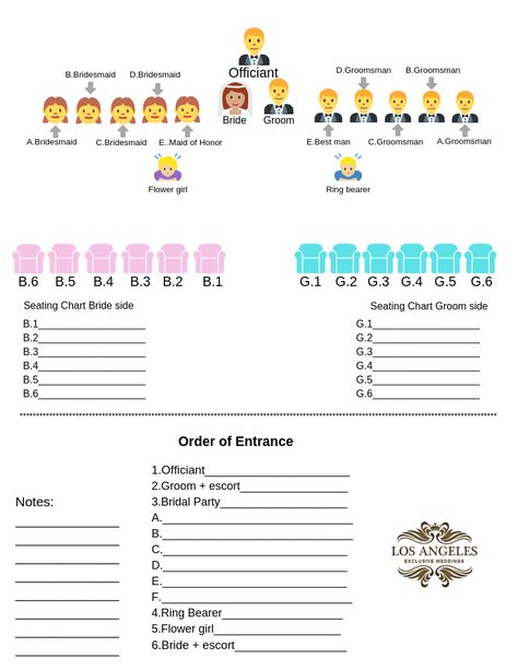 Ceremony order of entrance & 1st row seating chart. Wedding Planning| Ceremony chart | Bridal party order of entrance form. Order Of Bridal Party Entrance, Ceremony Order, Order Of Wedding Ceremony, Wedding Reception Entrance, Country Club Reception, Reception Entrance, Party Entrance, Best Gift For Wife, Wedding Skirt