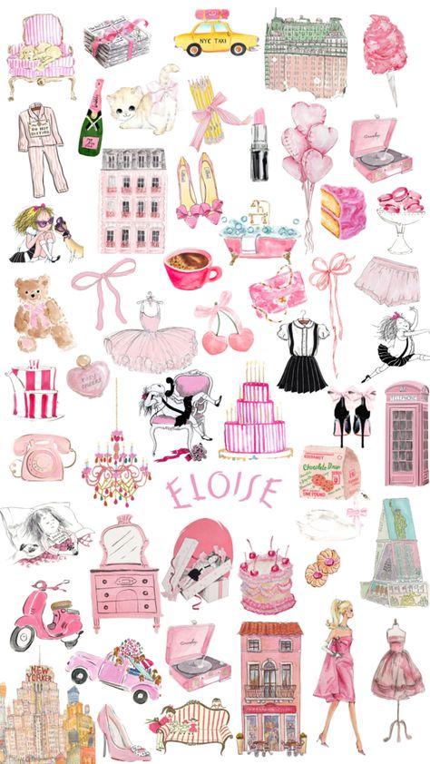 #eloiseattheplaza #eloise #aesthetic #wallapaper #pinkwallpaper #newyork Eloise At The Plaza Quotes, Eloise At The Plaza Bedroom, Christmas Girly Wallpapers, Eloise Christmas Aesthetic, Eloise At Christmastime Aesthetic, Eloise At The Plaza Birthday Party, Eloise Wallpaper, Fancy Nancy Aesthetic, Pink Paris Aesthetic