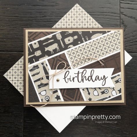 Be inspired!  Here are some of my favorite masculine card ideas (and more) from the past.  Click and scroll to view other Stampin' Pretty Masculine Card Ideas or view over 2000+ card and pr Man Cards Ideas, Stampin Up All Together Dsp, Stampin Up He’s The Man Dsp Cards, Stampin Up He's The Man Dsp, Stampin Up 80th Birthday Cards For Men, Masculine Diy Cards, Stampin Up Look Who's Turning, Masculine Stampin Up Cards Male Birthday, Stampin Up He's The Man Cards