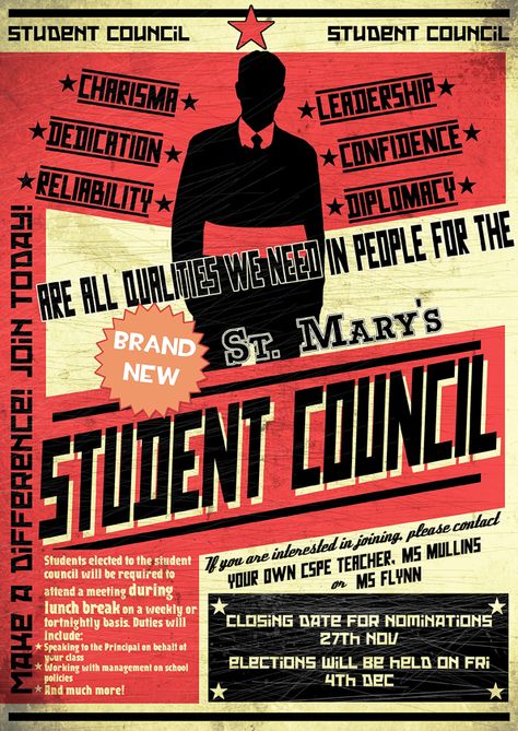 Student Council Poster public relations Campaign Posters Design Student Council, Student Council Poster Ideas, Campaign Posters Design, Campaign Posters Design Ideas, Posters Design Ideas, Student Government, School Leadership, Posters Design, Campaign Posters