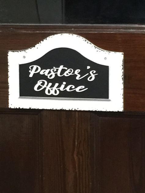 Pastor Office Design, Pastors Office Decor Ideas, Pastor Office Decor Ideas, Pastor Office, Pastors Office, Church Signage, Church Interior Design, Office Signage, Office Decor Ideas