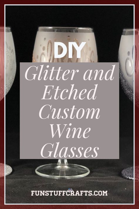 Etched Wine Glass Ideas Cricut, Etched Glass Ideas Wedding, How To Etch Glass Diy, Etched Wine Glass Ideas, Wine Glass Etching Ideas, Etching Tumblers, Borax Ornaments, Colored Glass Etching, Engagement Mirror