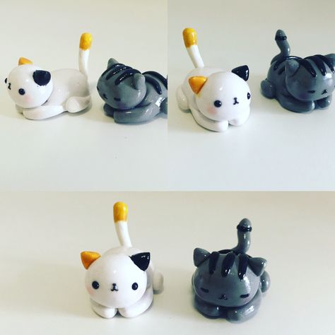 Fimo Kawaii, Crea Fimo, Polymer Clay Cat, Clay Cat, Craft Clay, Neko Atsume, Sculpey Clay, Clay Diy Projects, Clay Crafts Air Dry