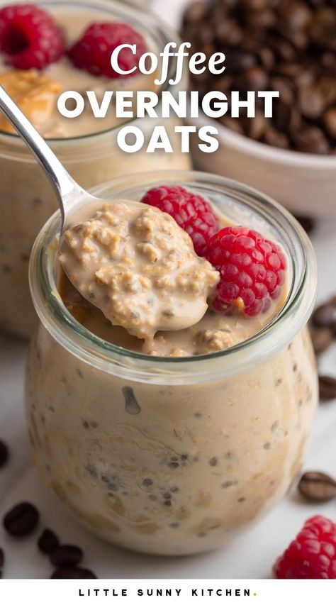 Start your morning with Coffee Overnight Oats! Quick, delicious, and perfect for coffee lovers. Give your breakfast a boost! Coffee Overnight Oats, Low Calorie Overnight Oats, Overnight Oats Recipe Easy, Morning With Coffee, Best Overnight Oats Recipe, Oat Recipes Healthy, Overnight Oats Recipe Healthy, Creamy Coffee, Overnight Oats Healthy