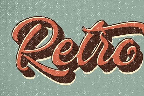 Vintage Branding Design, Photoshop Text Effects, Graphic Styles, Retro Text, Photoshop Text, Vintage Text, 3d Text Effect, Retro Font, Text Effect