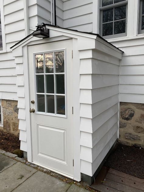 Basement Exit Door Ideas, Basement Bulkhead, Bulkhead Doors, Inlaw Suite, Basement Entrance, Basement Doors, Deck Stairs, Basement House, Yard Project