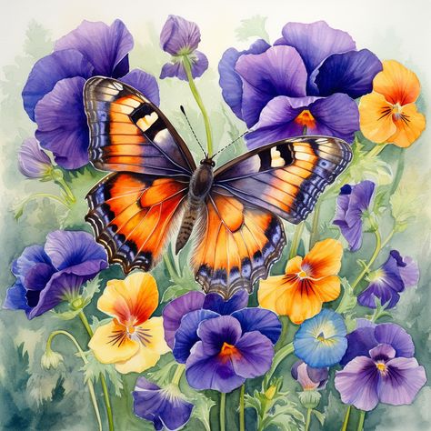 Pansy Painting, Colorful Butterflies Art, Butterflies Art, Space Living Room, Beautiful Butterflies Art, Diy Artwork, Gems Art, Butterfly Painting, Art Kits