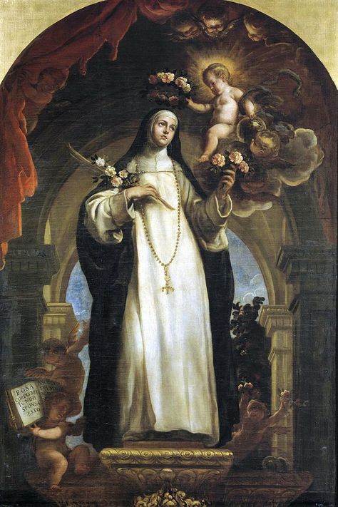 Saint Rose Of Lima, Rose Of Lima, St Rose Of Lima, Historical Artwork, Spanish Painters, Baroque Art, The Virgin Mary, Spiritual Experience, Modern Artists