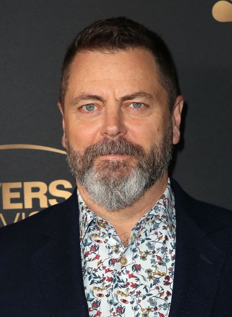 HAPPY 50th BIRTHDAY to NICK OFFERMAN!!     6/26/20  American actor, writer, comedian, producer, and woodworker. He is best known for his role as Ron Swanson in the NBC sitcom Parks and Recreation, for which he received the Television Critics Association Award for Individual Achievement in Comedy and was twice nominated for the Critics' Choice Television Award for Best Supporting Actor in a Comedy Series. Nick Offerman, Handsome Older Men, Ron Swanson, Happy 50th, Happy 50th Birthday, Feminine Art, Best Supporting Actor, Comedy Series, Parks And Recreation