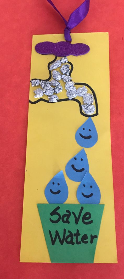 Save Water Crafts Preschool, Save Water Bookmark, Water Theme For Preschool, Save Water Activities, Water Theme Preschool Crafts, Theme Water Preschool Activities, Water Art Activities Preschool, Water Art Preschool, Save Water Drawing For Kids