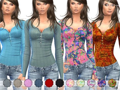 Ribbed Thermal Top - The Sims 4 Catalog Sims 4 Clothes Cc Female Bottoms, Ekinege Sims 4, 2000s Clothes Sims 4 Cc, 2000s Sims 4 Cc Furniture, Sims 3 Cc Clothes Y2k, Hippie Sims 4 Cc, Sims 4 Cc 2000s Clothes, Sims 4 Hippie Cc, 2000s Sims 4 Cc