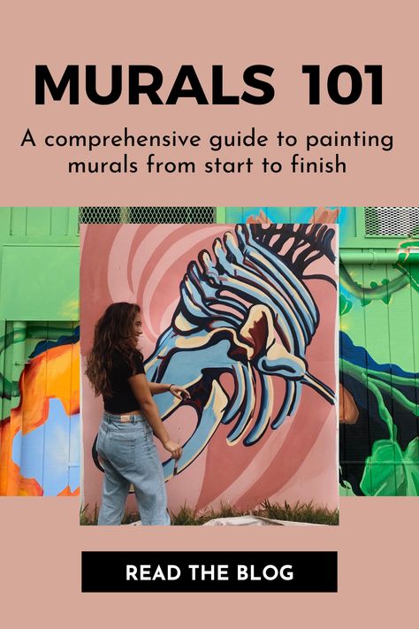 Murals 101: How to Paint Murals as an Artist from Start to Finish | Tips for Painting Murals In Home Murals, How To Paint A Mural Outside, How To Paint A Wall Mural Tutorials, How To Paint An Outdoor Mural, How To Paint Wall Murals, Painting A Wall Mural, How To Paint A Mural On A Wall Diy, Indoor Murals Paintings, How To Paint Murals On Walls