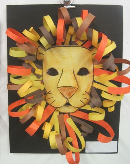 African Art Projects, Lion Craft, Lion Mascot, Jungle Lion, African Plains, Construction Paper Crafts, Lion Mask, Afrique Art, Vbs Crafts