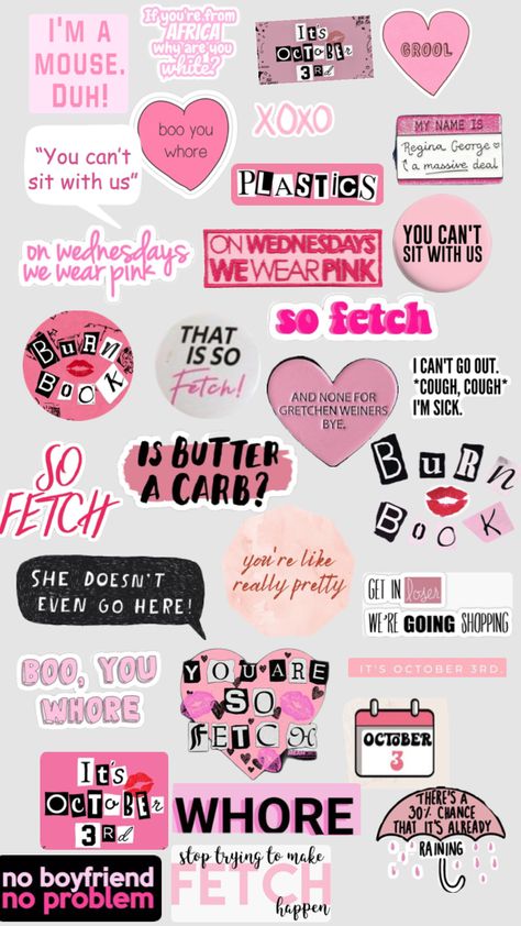 Mean Girls Party, Pretty Wallpaper Ipad, Barbie Box, Scrapbook Printing, Cute Diy Room Decor, Diy Journal Books, Burn Book, Scrapbook Stickers Printable, Barbie Birthday