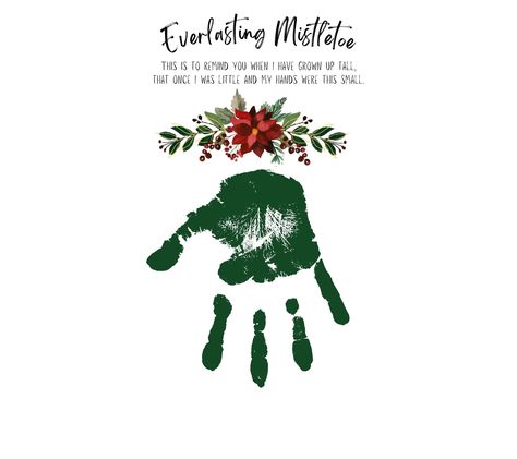 Mistletoe Handprint Craft, Kids Mistletoe Craft, Mistletoe Craft, Add Kids, Winter Artwork, Footprint Craft, Teacher Craft, Holiday Crafts Diy, Footprint Art