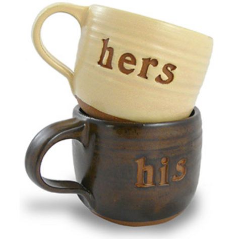 His and Hers Handmade Ceramic Mugs Cup Story, Coffee Mugs Set, Handcrafted Pottery, Wheel Throwing, Clay Mugs, Handmade Kitchens, Pottery Mug, Mug Set, Pottery Wheel