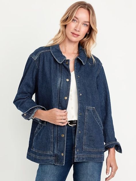 5 Stylish Barn Jackets We're Wearing This Fall | Canadian Living Sink Skirt, Barn Coat, Barn Jacket, Skirt Tutorial, Fashion Sites, Relaxed Jeans, Perfect Jeans, Old Navy Women, Field Jacket