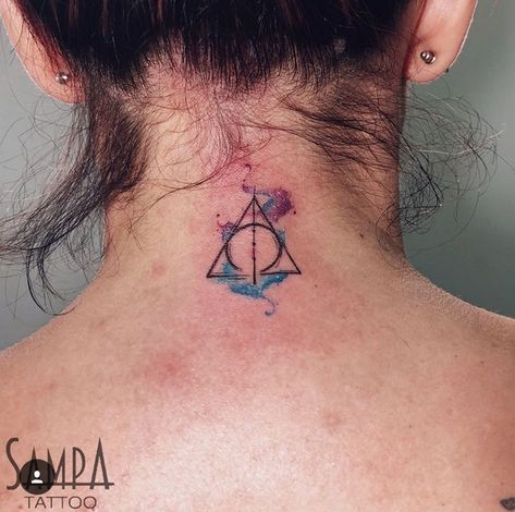 Hallows Tattoo, Tattoo Colorful, Tattoo Behind Ear, Harry Potter Tattoos, Deathly Hallows, Tattoo Tattoo, Book Your Appointment, Tattoo Inspo, Deathly Hallows Tattoo