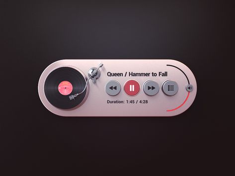 Music Player Ui Design, Music Ui, Hammer To Fall, Ui Ux Design Trends, Music App Design, Music Player Design, Music Player App, Nostalgia Art, Cake Logo Design