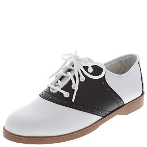 Retro Saddle Shoes: Black & White, Two Toned, Oxford Shoes Saddle Oxford Shoes, Saddle Oxfords, Oxford Shoes Outfit, Payless Shoes, Saddle Shoes, Shoes Drawing, Black And White Shoes, Latest Shoe Trends, Black & White