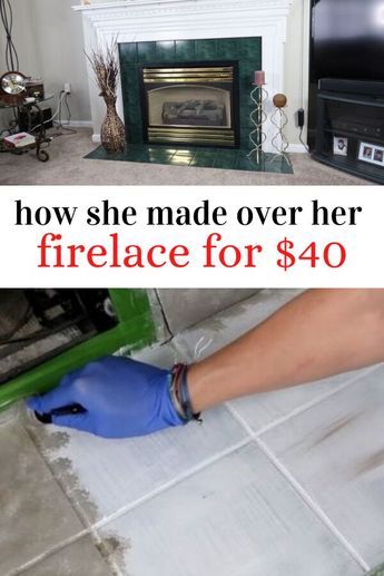 Upgrading Fireplace Diy, Redo Wood Fireplace, Painting Fireplace Wall, Refacing A Fireplace, Re Do Fireplace, Old Tile Fireplace Makeover, Dark Bedroom With Fireplace, Update Mantle Diy, Cheap Fireplace Makeover Diy