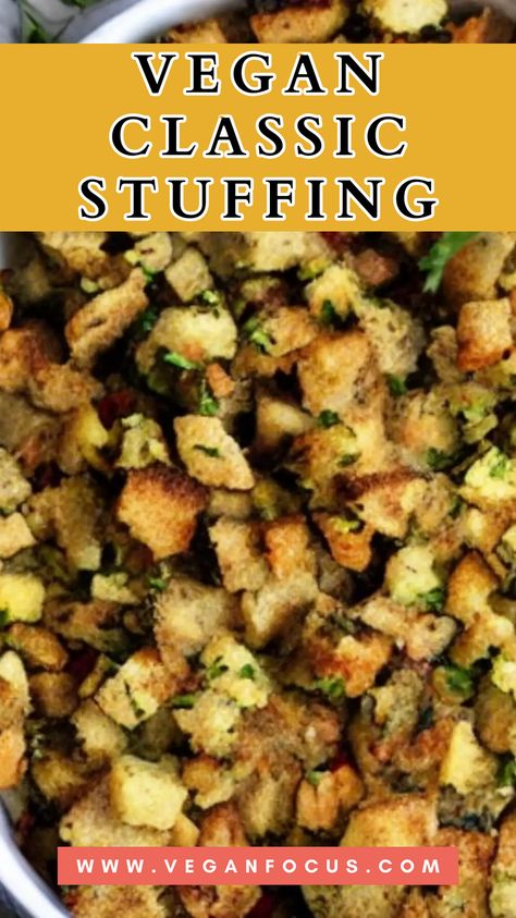 Enjoy your holiday feast with our delectable Vegan Classic Stuffing. It’s a timeless side dish crafted with wholesome, vegan-friendly ingredients. This hearty stuffing has the comforting flavors of seasoned bread, sautéed vegetables, and a symphony of herbs and spices. Whether it’s Thanksgiving, Christmas, or any special gathering, our vegan stuffing brings the warmth of tradition to your table. It’s a flavorful and plant-based addition that harmonizes perfectly with your celebration.
#stuffing Vegan Sausage Stuffing Thanksgiving, Gf Df Stuffing, Best Vegan Stuffing Thanksgiving, Vegan Thanksgiving Stuffing Recipes, Vegan Stuffing Casserole, Plant Based Stuffing Thanksgiving, Vegan Stuffing Recipe Thanksgiving, Vegan Thanksgiving Dressing, Easy Vegan Stuffing