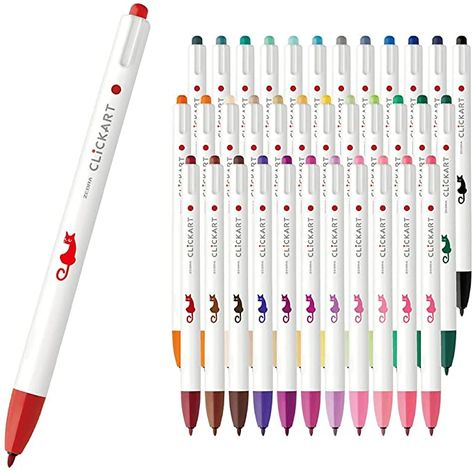 Amazon.com : Zebra WYSS22-36C-CATA Clickart Water-Based Marker, Cat, 36 Colors : Office Products Zebra Clickart, Japan Stationery, Pen And Watercolor, Pen Art, Marker Pen, Office Products, Stationery Set, Full Set, Markers