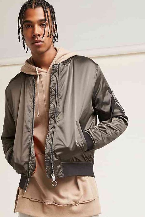 21 MEN Pull-Ring Satin Bomber Jacket Famous Proverbs, Jacket Ideas, Latest Mens Fashion, Men's Coats & Jackets, Bomber Jackets, Faux Leather Jackets, Mens Coats, Forever 21, Mens Jackets