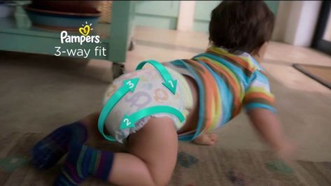 Babies and toddlers may all crawl or walk in the same direction, but they do so in very different ways. Pampers believes its Cruisers diapers adapt to each child's body with a unique 3-way fit, giving up to 12 hours of protection and allowing children to move whatever way they please. Infant Developmental Leaps, Pampers Nappies, Pampers Easy Ups, Fitted Cotton Diaper Cover For Playtime, Pink Cotton Diaper Cover For Playtime, Pampers Swaddlers, Honest Company, Tv Ads, Tv Commercials