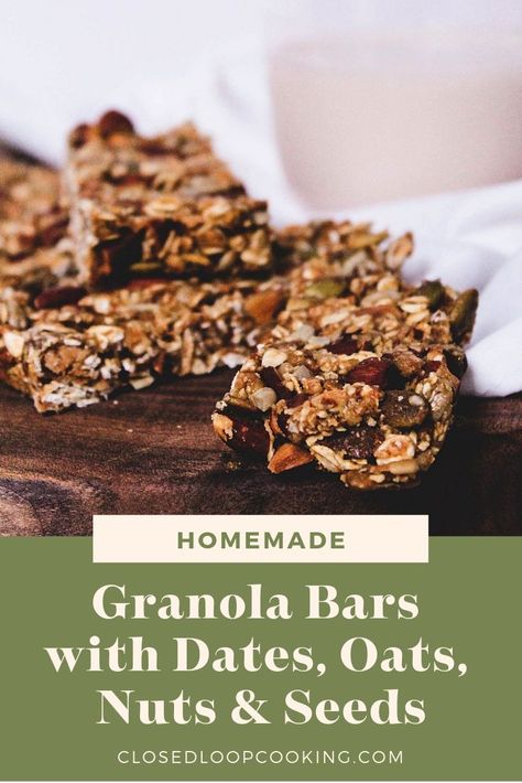 Granola Bars With Dates, Date Granola Bars, Bars With Dates, Diy Granola Bars, Healthy Homemade Granola Bars, Diy Granola, Healthy Homemade Granola, Granola Bar Recipe, Healthy Snack Bars