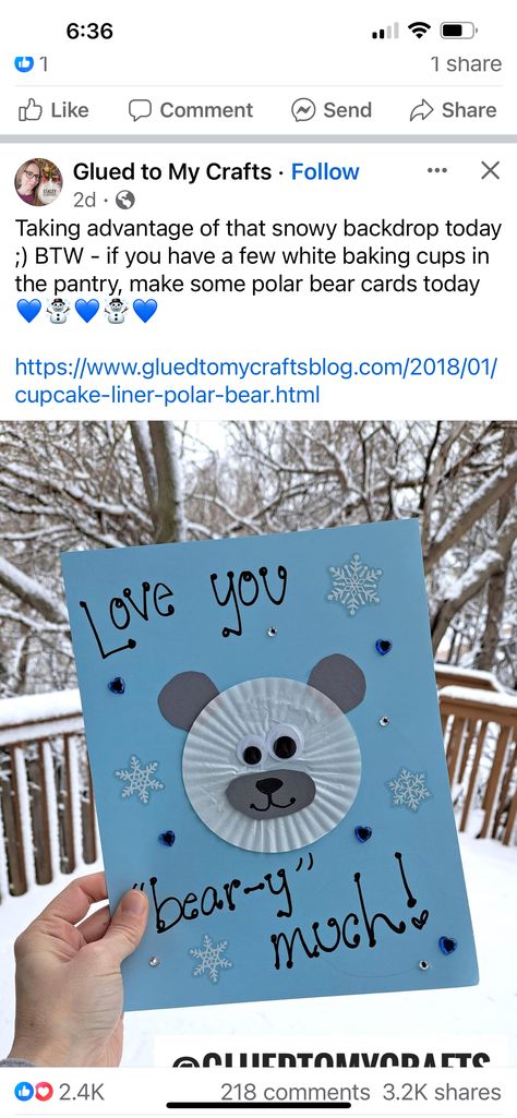 Polar Bear Toddler Craft, Polar Bear Card, Polar Bear Craft, Bear Craft, Cupcake Wrapper, Bear Crafts, Crafts Preschool, Cupcake Wrappers, Cupcake Liners