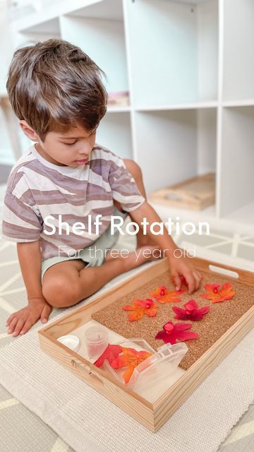 Conscious Motherhood & Montessori on Instagram: "Shelf rotation for a 3 year old A is three years old now and although some days he attends Montessori preschool, for the most part he is with me at home and that means that I try my best to homeschool. Through observation I was able to notice a couple of things , which I took into consideration before rotating his shelves. So I ended up removing everything from his shelves, except for his favorite sensory material, and replaced it with toys he Montessori 3 Yrs Old, Montessori Shelf Ideas, Diy Push Pins, Toy Rotation, Montessori Shelf, Montessori Preschool, Old A, Counting Cards, Fun Crafts For Kids