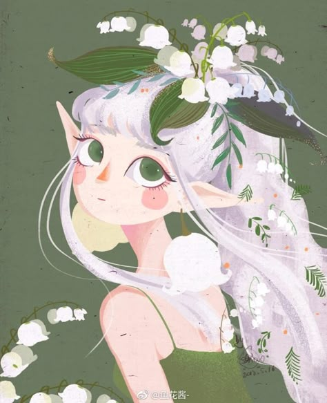 Lily of the Valley Lily Of The Valley, The Valley, A Girl, Lily, Hollywood, Flowers, Green, Hair, Anime