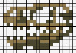 Bigfoot Pixel Art, Dinosaur Cross Stitch Pattern, Pixel Art Dinosaur, Skull Bead Pattern, Pixel Design, Diy Perler Bead Crafts, Pixel Art Grid, Pixel Crochet, Minecraft Pixel Art