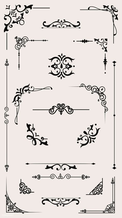 Vintage border design element vector set | premium image by rawpixel.com / Kappy Kappy Vintage Border Design, Vintage Frame Design, Bord Design, Calligraphy Borders, Vintage Border, Desain Buklet, Frame Border Design, Page Borders Design, Web Design Resources