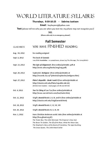 Fall syllabus for World Literature for high school homeschool co-op. Homeschool Goals, Ancient Literature, High School Homeschool, High School Literature, Online Homeschool, High School Ela, Reading Literature, Homeschool High School, High School Classroom