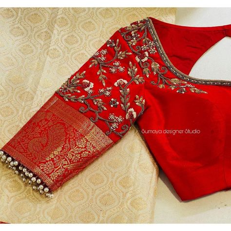 Hand Embroidery Blouse, Work Blouse Designs, Maggam Work Blouse, Saree Blouse Neck Designs, Wedding Saree Blouse Designs, Traditional Blouse Designs, Cutwork Blouse Designs, New Blouse Designs, Blouse Designs Indian