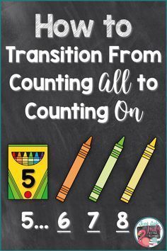 Discover math ideas and freebies in this post about helping your kindergarten, first, and second grade students move from counting all to counting on/ up when adding! Grade 1 Math, Daily Math, Math Intervention, Math Counting, Literacy Resources, Math Strategies, Math Tutor, Counting On, Math Addition