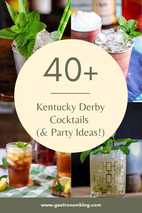 Get ready for the most exciting two minutes in sports with a Kentucky Derby Party that's sure to impress! Sip on delicious bourbon drinks while you don your most stylish hats and get into the Derby Day spirit. Our derby party menu is packed with tasty food ideas that will leave your guests feeling satisfied and impressed. From classic Kentucky dishes to modern twists on Southern favorites, our menu has something for everyone. Kentucky Derby Menu Ideas, Derby Cocktails, Kentucky Derby Drinks, Kentucky Derby Food, Kentucky Derby Recipes, Kentucky Derby Mint Julep, Derby Recipe, Kentucky Derby Cocktails, Mint Julep Cocktail