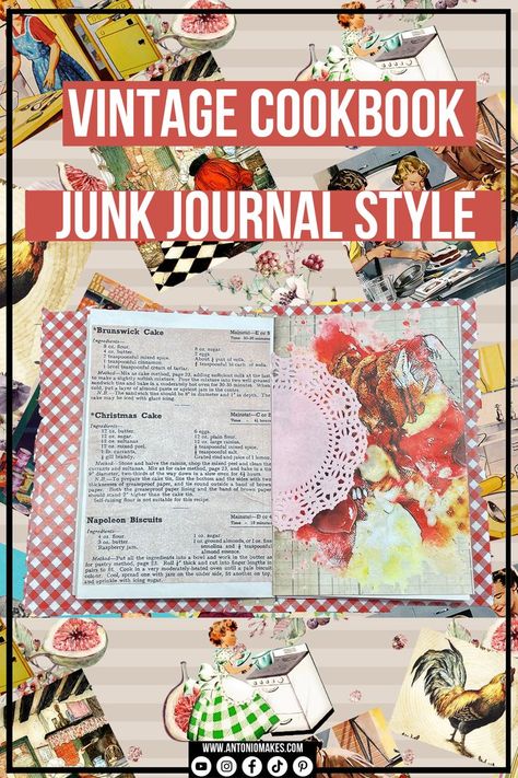 Cookbook Junk Journal, Journal Recipes, Scrapbook Recipe Book, Recipe Book Covers, Homemade Recipe Books, Diy Cookbook, Recipe Book Diy, Handmade Journals Diy, Altered Book Journal