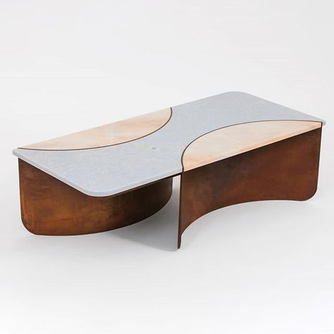 Kin & Company (@kinandcompany) • Instagram photos and videos Steel Plates, Sight Unseen, Contemporary Coffee Table, Coffee And Cocktail Tables, Marble Table, Pink Marble, Wooden Table, Repurposed Furniture, Modern Coffee Tables