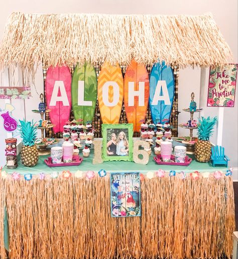 Luau Cake Table Ideas, Aloha Dessert Table, Tiki Bar Ideas For Party Hawaiian Luau, Luau Cake Table, Hawaii Sweet 16, Luau Sweet 16 Party Ideas, Luau Sweet 16, Luau Dessert Table, Luau Table Decorations