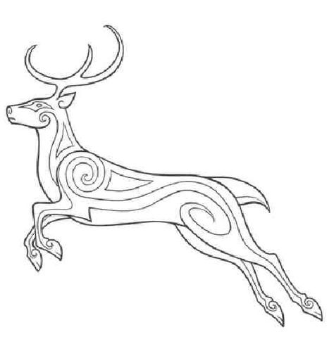 Deer Celtic Deer Design, Celtic Deer Tattoo, Celtic Deer, Celtic Stag, Deer Outline, Animal Stencil Art, Wood Burning Patterns Stencil, Deer Drawing, Leather Patterns